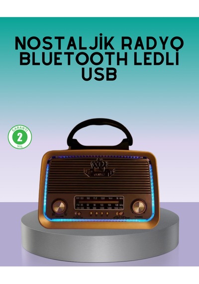 Bluetooth Özellikli Nostalji Radyo 3 Bant Fm Am Sw -