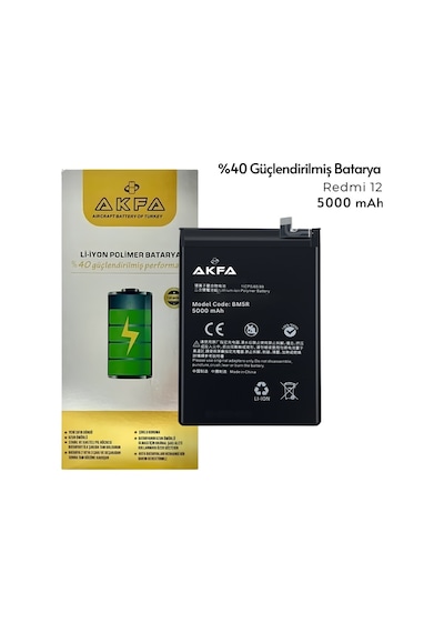 Redmi 12 Uyumlu Batarya %40 Güçlendirilmiş 5000 Mah Bm5r