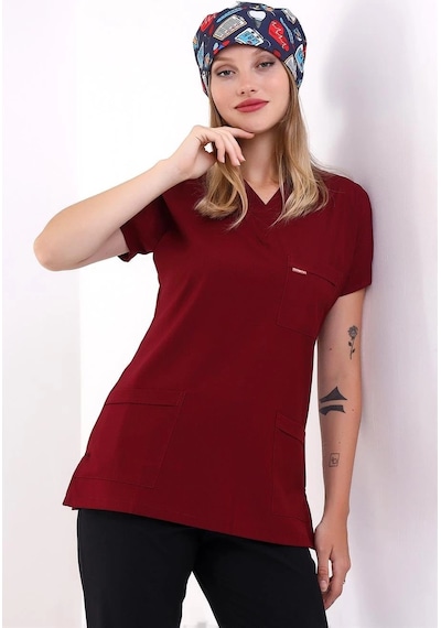 Bflex Unisex Likralı Yarasa Kol Tek Üst - 6407 Bordo 6407 Bordo Soft