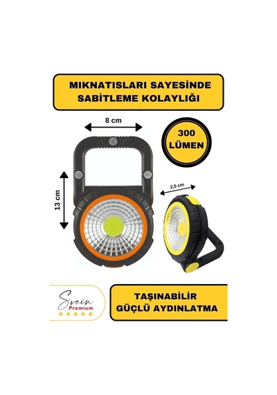 Taşınabilir Cep Boy Pilli Mıknatıslı Katlanır Ayaklı Kamp Bahçe Ev Için Mini Cob Projektör Led Işık Çok Renkli