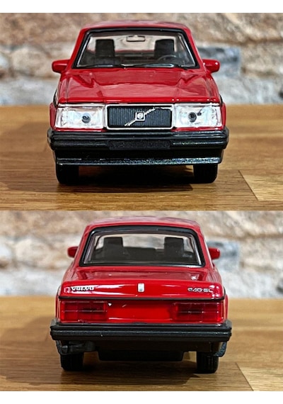 Volvo 240 Gl Çek Bırak Die - Cast Metal Model Araba - Kırmızı 11.5 Cm