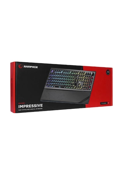 Rampage Kb-r101 Impressıve Gri-siyah Usb Rgb Aydınlatmalı İnce Tasarım Red Switch Oyuncu Klavyesi K