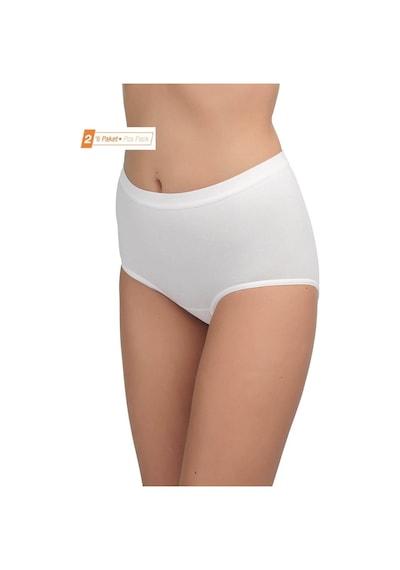 Blackspade 1307 Kadın 2'li Paket Pamuklu Yüksek Bel Slip Külot - Beyaz