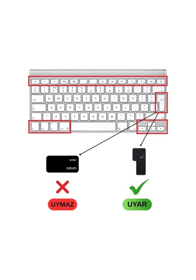 Apple Magic Keyboard A1314 A1243 Türkçe Q Uyumlu Klavye Koruyucu Uk İngilizce Iso Ters L Enter Silikon Kaplama Ultra İnce Kaymaz Toz Ve Sıvı Koruma Keyboard Cover Siyah 45458643