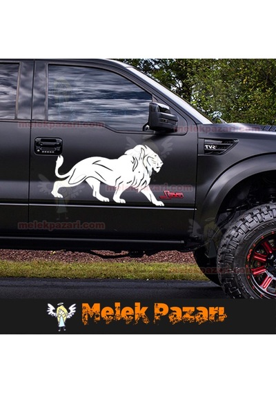Aslan Araba Ve Duvar Sticker