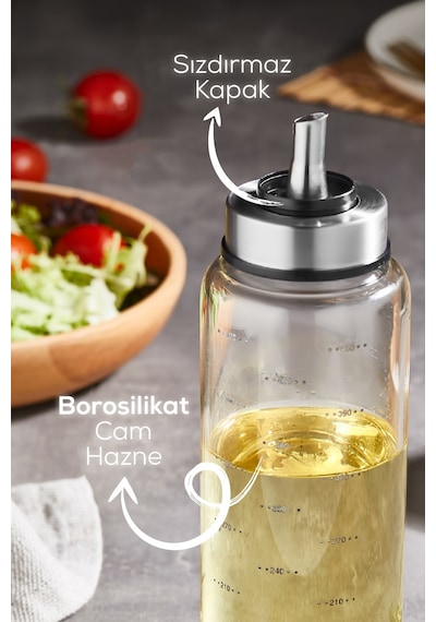 Vienev Borosilikat Pratik Cam Yağlık Sirkelik 500 Ml
