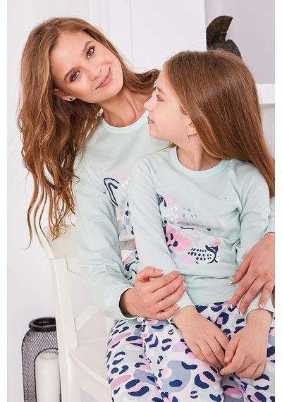 Rolypoly Roly Poly 2960 Leopard Kadın Uzun Kol Pijama Takım Nil