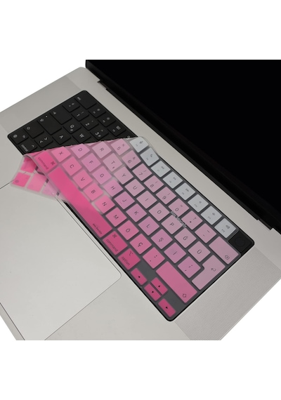 Apple MacBook Türkçe Q Klavye Koruyucu Pembe M1-m5 Air 13.6 A2681 A3113 A3240 A3449 Pro 14 A2442 A3426