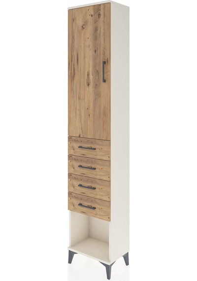 Arges Dolap 2 Raflı 4 Çekmeceli Tek Askılı 44x30x221 Aytaşı-çam Aytası