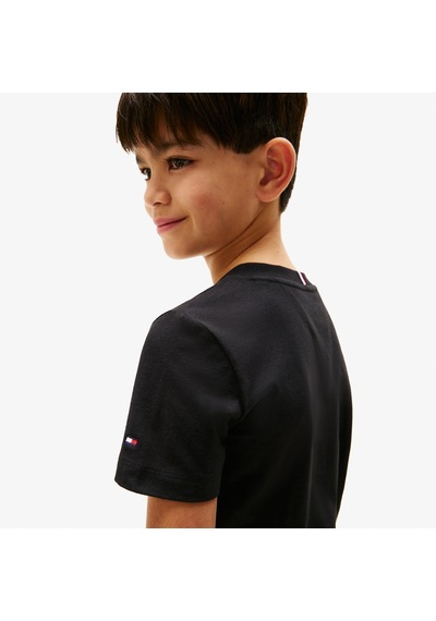 Tommy Hilfiger Baskılı Çocuk Siyah Şort Takım Kb0kb09666 Siyah