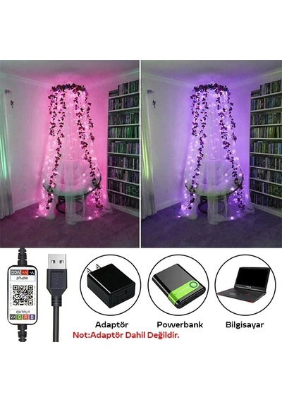 Ally 5mt 50 Led Rgb Bluetooth Telefonla Kontrol Edilen Usb Led Lamba İos-android- 5775
