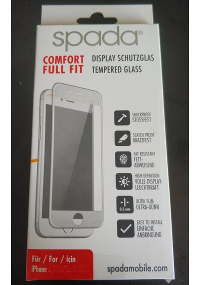 Apple Uyumlu iPhone 6/6S FULL FİT SİYAH MERİDYENDUKKAN GLASS SPADA KIRILMAZ CAM