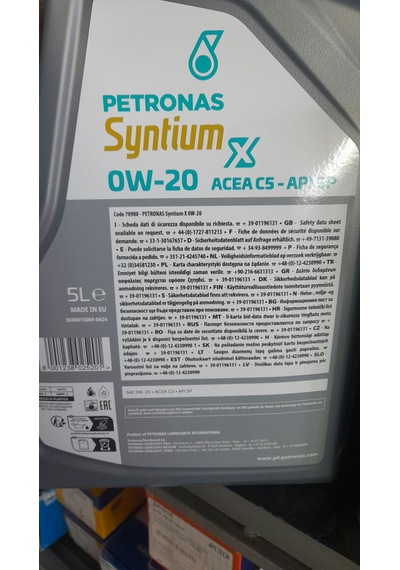 Petronas Syntium X 0W-20 Motor Yağı