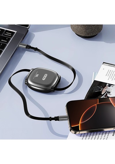 Go-des Gd-uc682 Type-c To Type-c Makaralı Data Ve Şarj Kablosu 100w Siyah Siyah