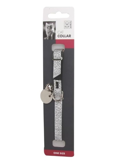 Glıtter Simli Zilli Kedi Boyun Tasması Silver/red