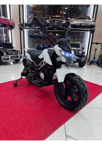 3-10 Yaş 12 Volt Akülü Motor Akülü Motosiklet Beyaz