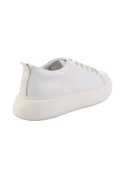 Bambi Beyaz Hakiki Deri Erkek Sneaker E01011032503 Beyaz