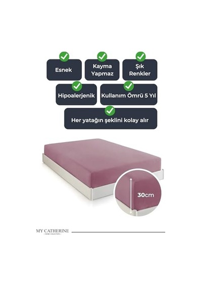 Çarşaf Hıpoalerjenık 100 Pamuk Penye Kumaş Lila 120x200 Cm Luxcarsaf Genel