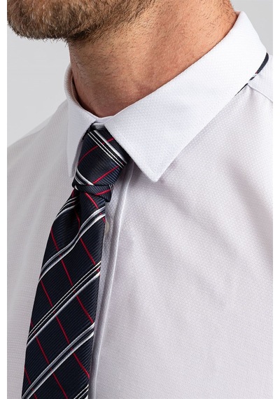 Tudors Modern Slim Fit Uzun Kollu Pamuklu Kolay Ütü Armürlü Erkek Beyaz Gömlek-20912 Beyaz