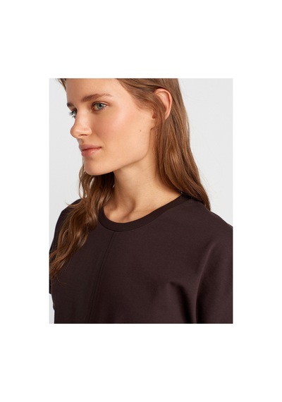 Dilvin 31585 Drape Detaylı T-shirt-koyu Kahve Ekru