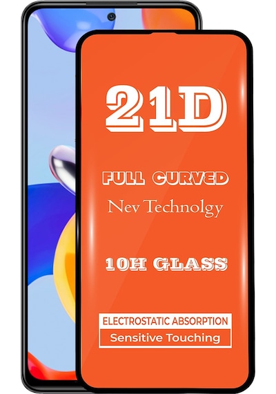 Xiaomi Redmi Note 11 Pro ile Uyumlu Tam Kaplayan 21D Temperli Ekran Koruyucu Cam