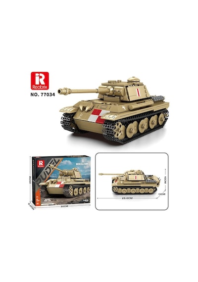 Reobrix 77034 World Of Tanks Pudel Panter Tankı Yaratıcı Yapı Blok Seti Building Blocks - 969 Parça