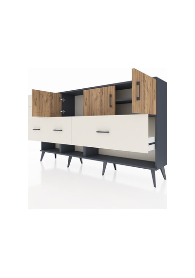 Arges Konsol 3 Raflı 5 Çekmeceli 3 Kapaklı 176x30x99 Antrasit-çam/aytaşı Atlas Çam/aytası - Antrasıt Arges Konsol 3 Raflı 5 Çekmeceli 3 Kapaklı 176x30x99 Antrasit-çam/aytaşı Atlas Çam/aytası - Antrasıt