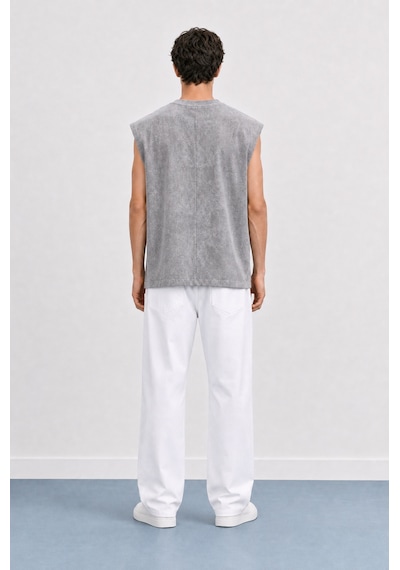Respire Erkek Yıkamalı Tank Top Atlet Gri