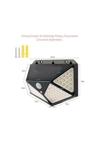 River World 100 Ledli Güneş Enerjili Bahçe Lambası