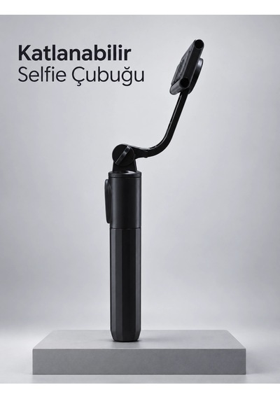 Uzaktan Fotoğraf Çekimi İçin Döndürülebilir Telefon Tutuculu Selfie Çubuğu Standart