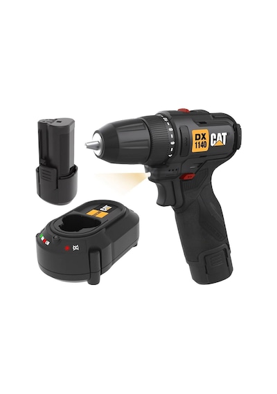 Cat Dx1140 12volt/2.0ah Li-ion Çift Akülü Kömürsüz Profesyonel Şarjlı Darbesiz Matkap