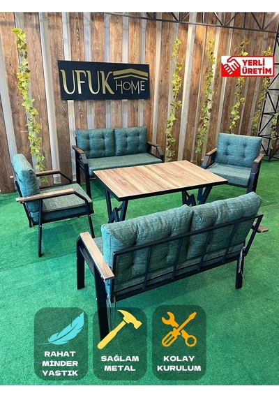 Ard & Garden 2+2+1+1+masa Bahçe Mobilyası, Balkon Çay Seti, Bahçe Koltuk Takımı Yeşil Ard & Garden 2+2+1+1+masa Bahçe Mobilyası, Balkon Çay Seti, Bahçe Koltuk Takımı Yeşil
