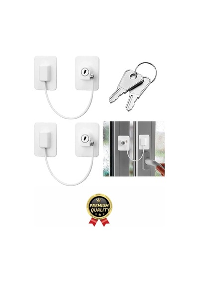 Güvenlikkilidi Dayanıklı Çelik Halat Beyaz Plaka Pvc Pencere Emniyet Çocuk Halatlı Güvenlik Kilidi Çok Renkli