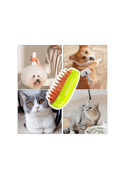 1 Adet Buharlı Kedi Tarağı Masajlı Tüy Bakım Fırçası