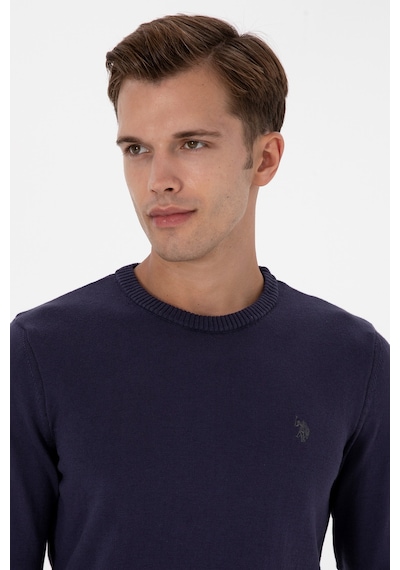 U.S. Polo Assn. Erkek Slim Fit Bisiklet Yaka Mürdüm Basic Kazak 50313713-VR074