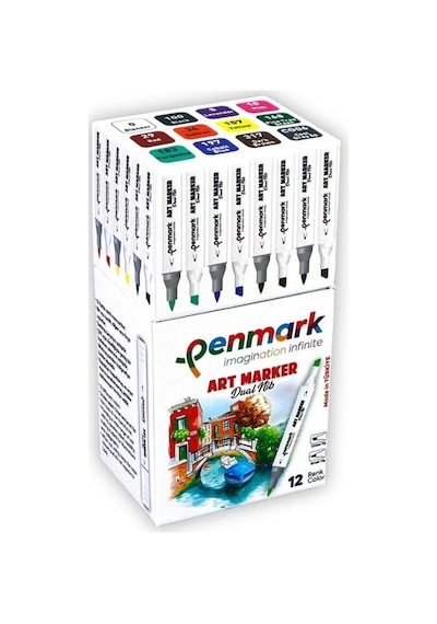 Penmark Art Marker Çift Uçlu Kalem 12 Li Set Hs-9000-12