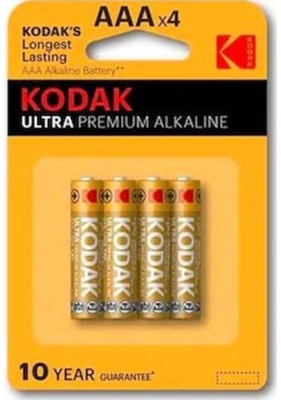 Kodak Ultra Premium Serisi Alkalin AAA İnce Kalem Pil 4'lü