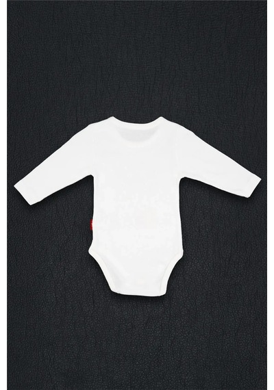 Adisia Unisex Bebek Beyaz Her Şey Seninle Güzel Babam Baskılı Alttan Çıtçıtlı Zıbın Beyaz