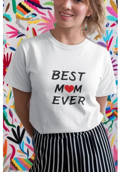 Modi Unisex Bisiklet Yaka Baskılı Oversize T-shirt - Beyaz - Mymg180609