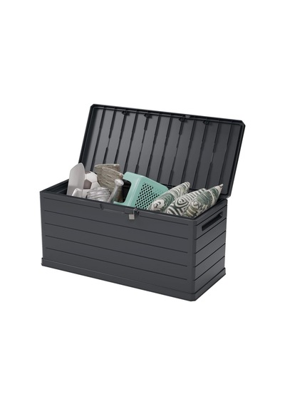 Plast Amalfi Bahçe Sandığı Plastik Koyu Gri 340 Lt A350 52x119x57 Cm
