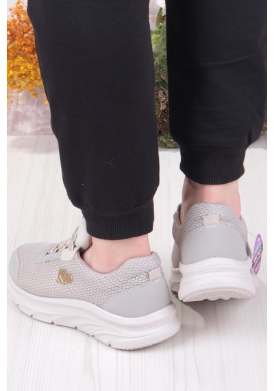 Fort King Luna Rahat Hafif Memory Foam Taban Sneaker Kadın Ayakkabı Bej