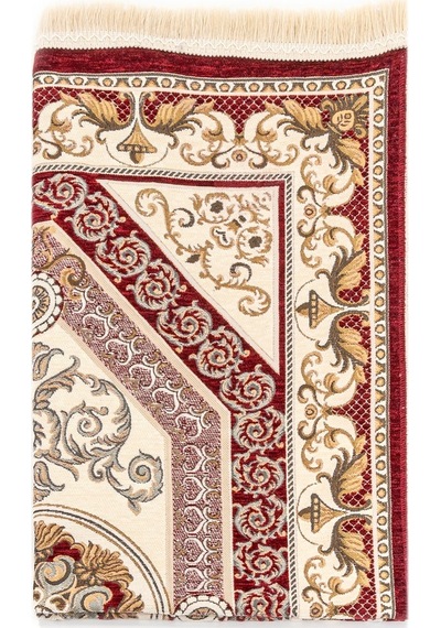 Desenli Şönil Seccade - Kırmızı Renk