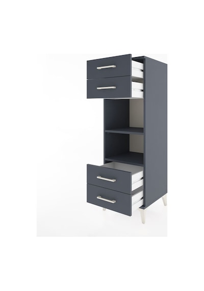 Hyperion Dolap 2 Raflı 4 Çekmeceli 44x44x134 Antrasit-antrasit Antrasit