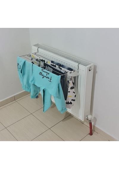 Kurufer Kalorifer Kurutma Askısı 60 CM 5 Telli Beyaz - Mavi