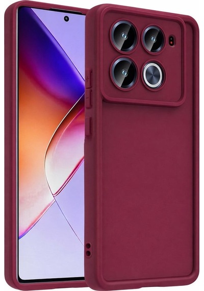 İnfinix Note40pro 4g/5g Ve Note40pro+ 5g Uyumlu Kamera Çıkıntılı Mat Silikon Telefon Kılıfı Bordo