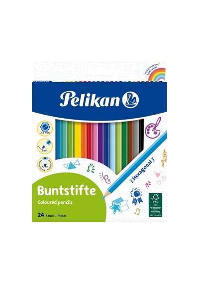 Pelikan Kuru Boya Kalemi 24lü Kutu Çok Renkli