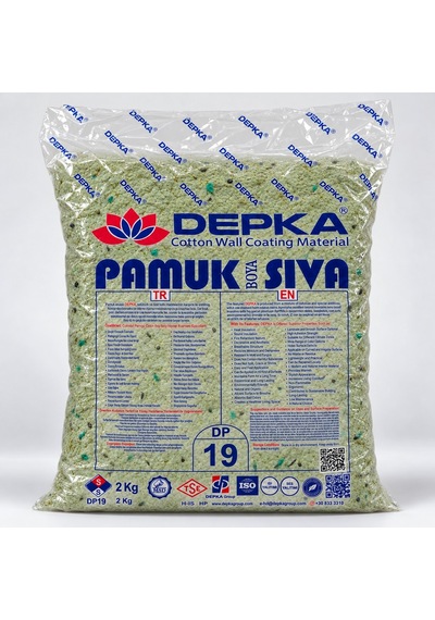 Depka Pamuk Sıva Dp19 2 Kg 7-8 M² İpek Sıva Alternatifi Isı Ve Ses Yalıtımlı Dekoratif Sıva