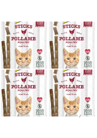 Gimcat Sticks Kümes Hayvanlı Tahılsız Ödül Çubukları 4 x 20 G