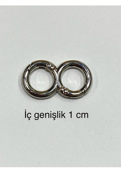 Karantuhafiye Çanta Halkası Yaylı İkili Model 1 Cm Gümüş Gümüş