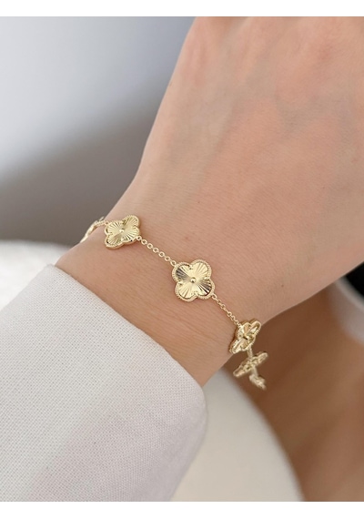 Çelik Yonca Bileklik Gold 21745226